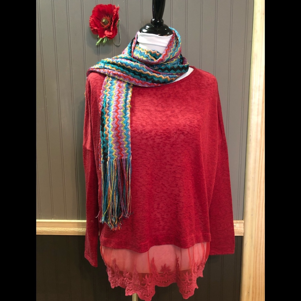 🌷🌺Light wine tunic top.